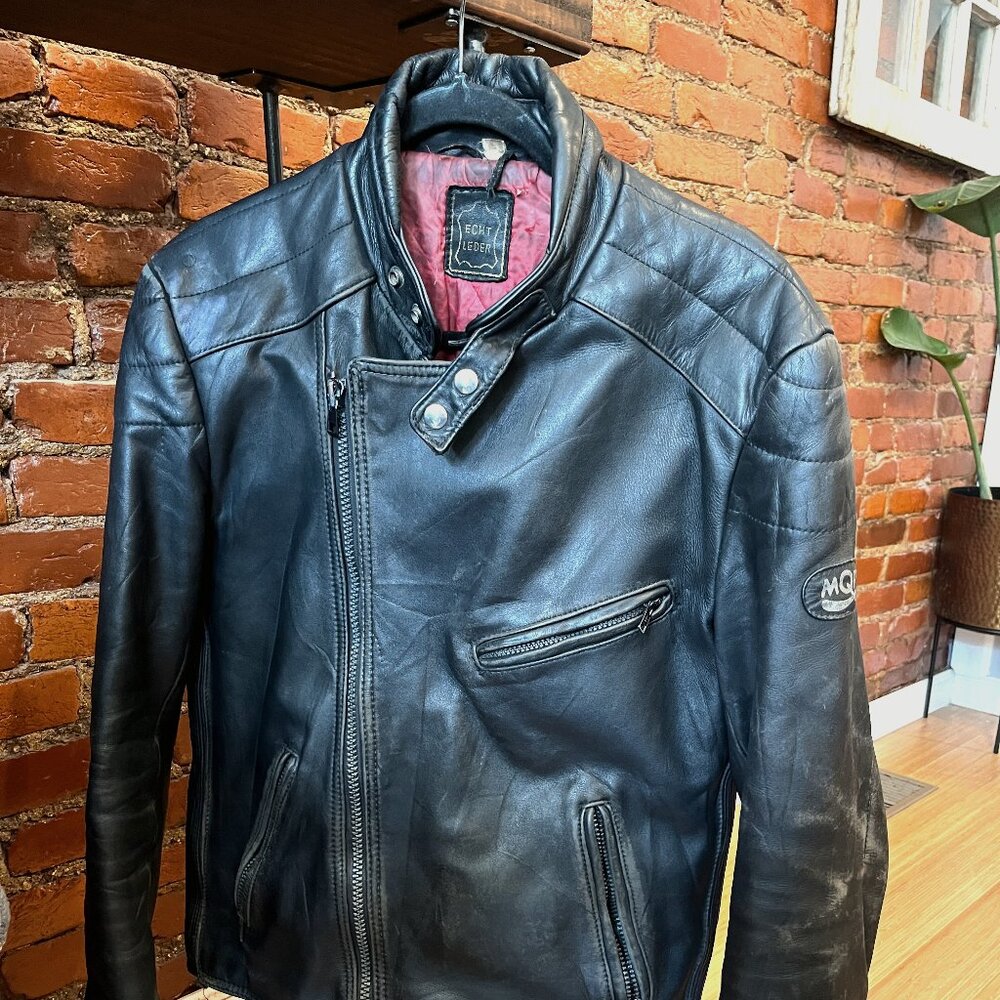 Vintage Echtes Leder Leather Motorcycle Jacket